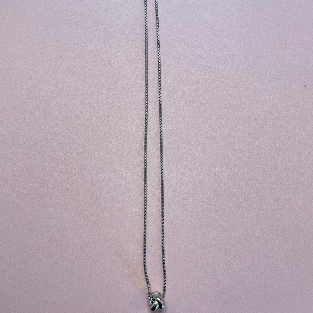 Borsheims Sterling Silver Love Knot Pendant, 18" - Picture 3 of 4